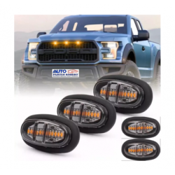 LUZ LED PARRILLA FORD RAPTOR Y JEEP COLOR AMBAR JUEGO 5 PIEZAS OEM. 03484