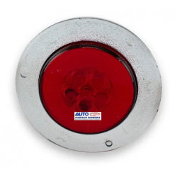 PLAFON LED REDONDO 2  COLOR ROJO CON GEL Y ESTROBO PARA ATORNILLAR 12 VOLTS Y 24 VOLTS  OEM.