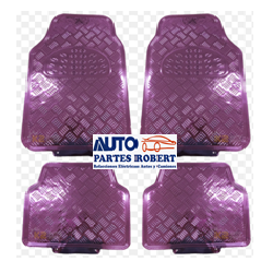 TAPETES HULE METALICO ROSA JUEGO 4 -PIEZAS OEM.