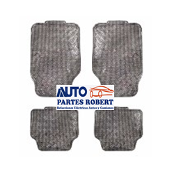 TAPETES HULE METALICO GRIS JUEGO 4 -PIEZAS OEM.