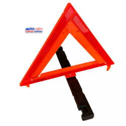 TRIANGULO REFLEJANTE DE EMERGENCIA UNIVERSAL CON BASE ANCHA DE PLASTICO RELLENA DE ARENA MEDIDA AMPLIA DE 51 CM CANTIDAD DE PROD