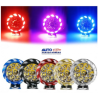 FAROS LED REDONDO TIPO REHILETE CON LUZ FIJA Y ESTROBO IDEAL EN MOTO Y AUTO COMPACTO EXCELENTE ILUMINACION OEM. FALM2BK JUEGO 2 