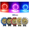 FAROS LED REDONDO TIPO REHILETE CON LUZ FIJA Y ESTROBO IDEAL EN MOTO Y AUTO COMPACTO EXCELENTE ILUMINACION OEM. FALM2BK JUEGO 2 
