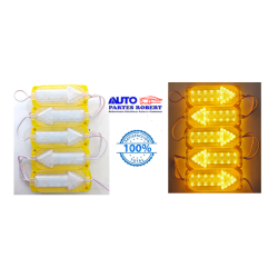 FLECHA LED 22 FOCOS COLOR AMBAR IDEAL PARA CARROCERIAS DE CAMION 12V A 24V EXCELENTE ILUMINACION NOTA : PRECIO POR 1 PIEZA OEM.