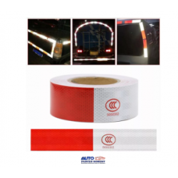 CINTA REFLEJANTE CCC PARA REMOLQUES Y CAJAS DE TRACTO CAMION TIRA 1 METRO ROJO Y BLANCO CALIDAD 3M ANCHO 5 CM OEM. CCC 0000352