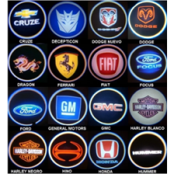 LUZ REFLECTOR DE LOGOTIPO PARA PUERTAS LUZ CORTECIA AUTOMOTRIZ JUEGO DE 2 PIEZAS  LOGOS DISPONIBLES : NISSAN VW  TOYOTA CHEVROLE