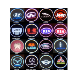 LUZ REFLECTOR DE LOGOTIPO PARA PUERTAS LUZ CORTECIA AUTOMOTRIZ JUEGO DE 2 PIEZAS  LOGOS DISPONIBLES : NISSAN VW  TOYOTA CHEVROLE