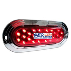 PLAFON LED OVALADO CON CROMO 24LED VARIAS FUNCIONES COLOR ROJO  PLA6572/RD-NHY