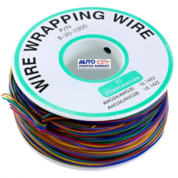 CABLE PLASTICO KYNAR AWG ELECTRONICA 8 COLORES CALIBRE 30 IDEAL PARA PRUEBAS DE PROYECTOS ESCOLARES DE ELECTRONICA ROLLO CON 25 