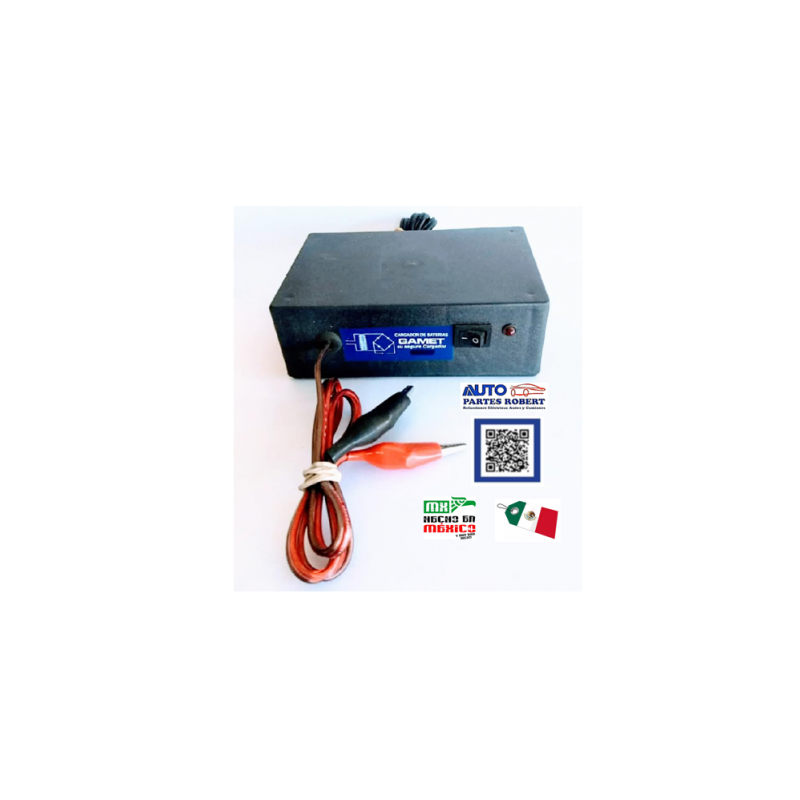CARGADOR BATERIA 12 VOLTS UNIVERSAL MULTIFUNCIONAL AUTOMOTRIZ REFORZADO GAMET  OEM. GAT-1