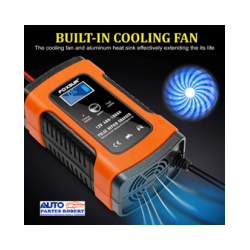 CARGADOR DE BATERIA FOX SUR NARANJA 4 AH 100AH FUNCIONA COMO MANTENEDOR Y CARGADOR INTELIGENTE 12AH   2.5 HORAS 20AH - 5 HORAS 4