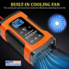 CARGADOR DE BATERIA FOX SUR NARANJA 4 AH 100AH FUNCIONA COMO MANTENEDOR Y CARGADOR INTELIGENTE 12AH   2.5 HORAS 20AH - 5 HORAS 4