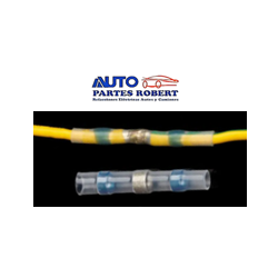 CONECTOR A TOPE AZUL TERMICO CON SOLDADURA INTERNA CALIBRE 14-16 OEM.