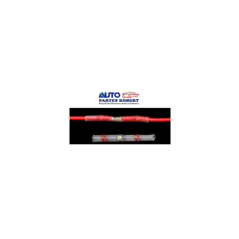 CONECTOR A TOPE ROJO TERMICO CON SOLDADURA INTERNA CALIBRE 22-16 OEM.