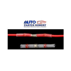 CONECTOR A TOPE ROJO TERMICO CON SOLDADURA INTERNA CALIBRE 22-16 OEM.