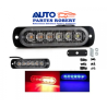 LUZ ESTROBO LATERAL 6 LED TIPO PATRULLA ESCOLTA VARIAS FUNCIONES EN COLOR ROJO AZUL OEM.
