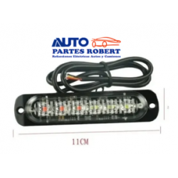 LUZ ESTROBO LATERAL 6 LED TIPO AMBULANCIA  VARIAS FUNCIONES EN COLOR ROJO BLANCO OEM.