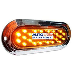 PLAFON LED OVALADO CON CROMO 24 LED VARIAS FUNCIONES  AMBAR 4 CABLES