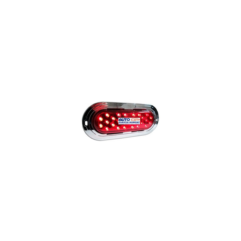 PLAFON LED OVALADO CON CROMO 24LED VARIAS FUNCIONES COLOR ROJO  PLA6572/RD-NHY