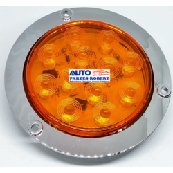 PLAFON LED REDONDO CROMADO CON 12 LED EN COLOR AMBAR VARIA FUNCIONES 5 CABLES  GULAS1515A