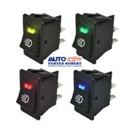 SWITCH TECLA CON PILOTO VERDE ON OFF 12V 4 TERMINALES IDEAL PARA NISSAN URVAN  TAMAÑO EXACTO PARA EL TABLERO 38.5 X 21mm OEM. AS