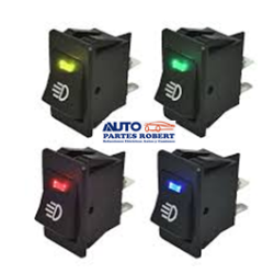 SWITCH TECLA CON PILOTO VERDE ON OFF 12V 4 TERMINALES IDEAL PARA NISSAN URVAN  TAMAÑO EXACTO PARA EL TABLERO 38.5 X 21mm OEM. AS