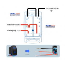 SWITCH TECLA SPOT LIGHTS ON-OFF 12 VOLTS  20 AMPERES 24 VOLTS 10 AMPERES AUTOMOTOR BARCO TRACTO CAMION AUTOBUS JEEP USO RUDO  OE
