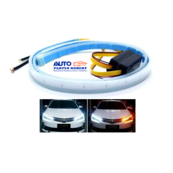 TIRA LED FLEXIBLE DE TIPO GEL COLOR BLANCO Y AMBAR MEDIDA 60 CM 2 PIEZAS  OEM.