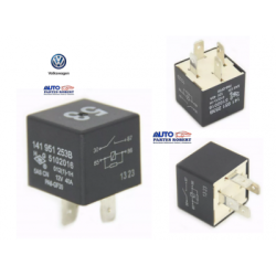 RELEVADOR 53 VW JETTA GOLF PASSAT AUDI A4 A6 4 TERMINALES 12 VOLTS  40 AMPERES CON RESISTENCIA  OEM.141 951 253 B  5102016