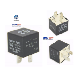 RELEVADOR 53 VW JETTA GOLF PASSAT AUDI A4 A6 4 TERMINALES 12 VOLTS  40 AMPERES CON RESISTENCIA  OEM.141 951 253 B  5102016