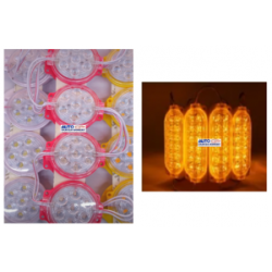 TIRA LED TIPO CHIP REDONDA 7 LED COLOR AMARILLO OEM.