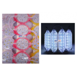 TIRA LED TIPO CHIP REDONDA 7 LED COLOR BLANCA  OEM.