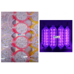 TIRA LED TIPO CHIP REDONDA 7 LED COLOR MORADO OEM.