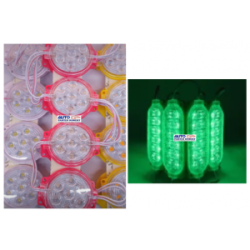 TIRA LED TIPO CHIP REDONDA 7 LED COLOR VERDE OEM.