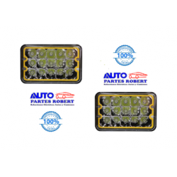 UNIDAD LED 4656 RECTANGULAR CHICA 5" ALTA Y BAJA CON MARCO AMARILLO JUEGO DE 2 PIEZAS 12 VOLTS Y 24 VOLTS  OEM. 4656 LED