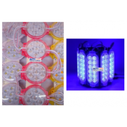 TIRA LED TIPO CHIP REDONDA 7 LED COLOR AZUL OEM.